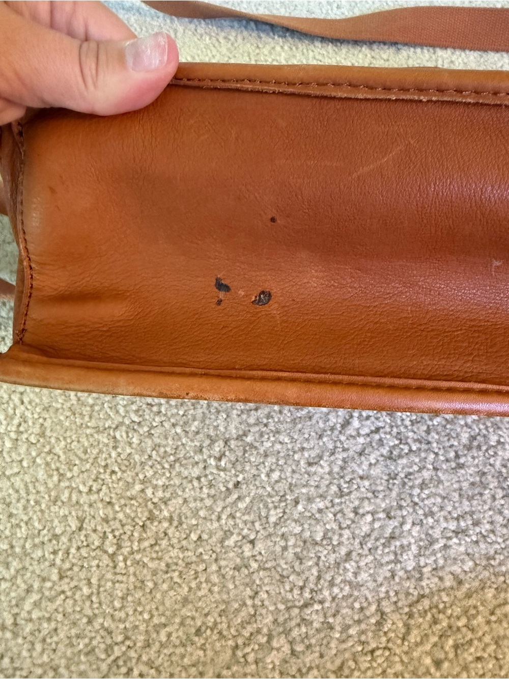 Pendleton Leather Crossbody Bag | Tan Leather + Wool Stripe - Picture 5 of 5
